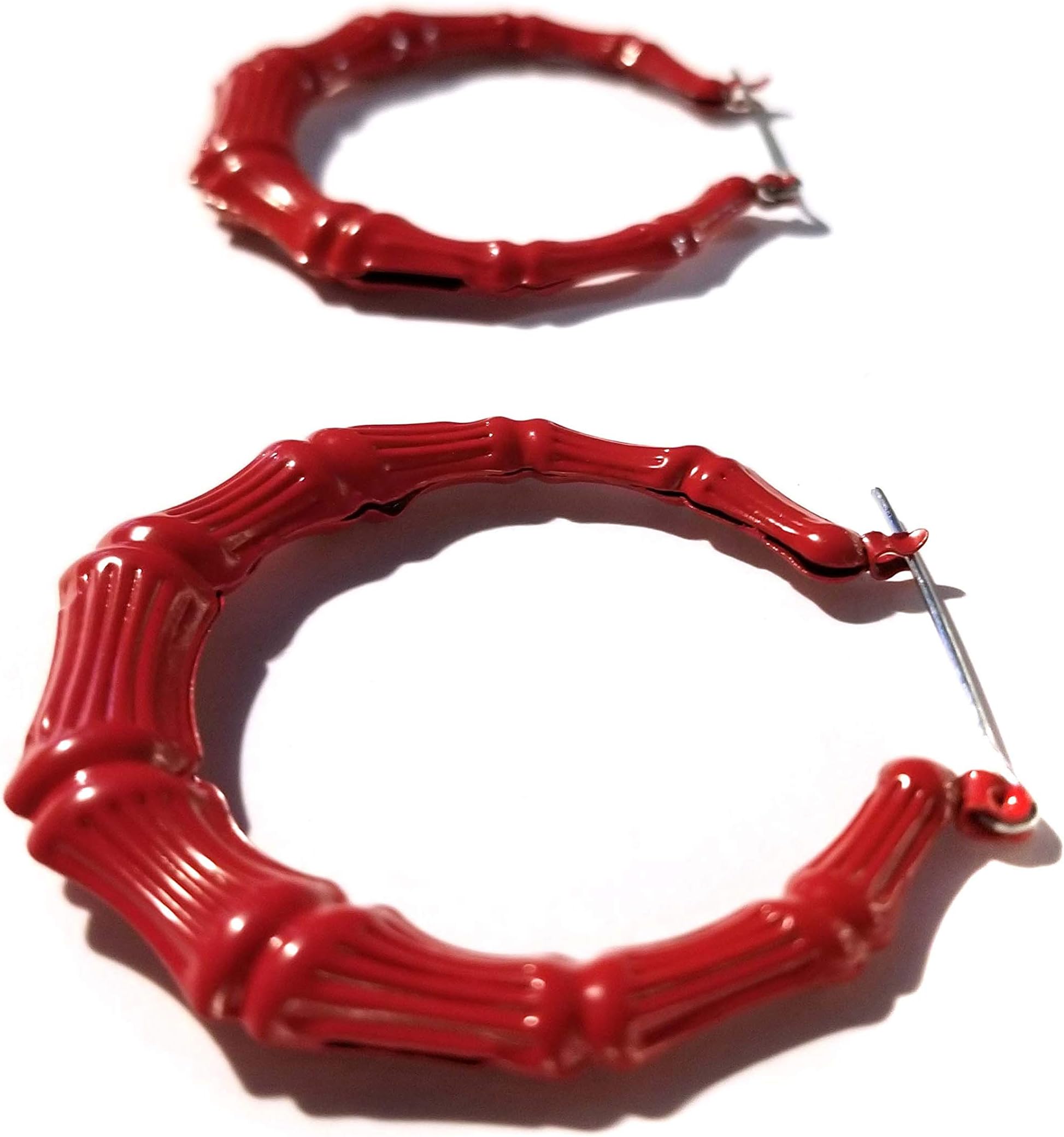Bamboo Earrings 2 inch Hoop Earrings Lightweight Assorted Colors