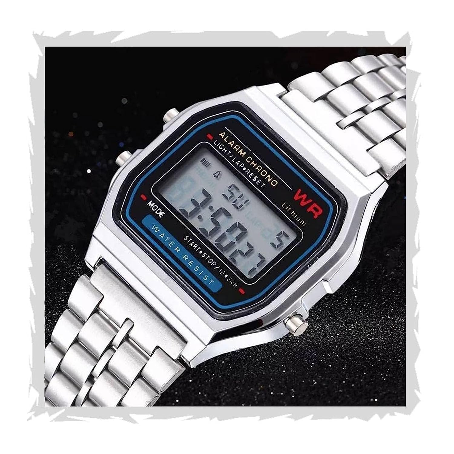 selloria Brand Digital 4 Colours Vintage Square Dial Unisex Wrist Watch for Men Women Pack of 1-picture-29