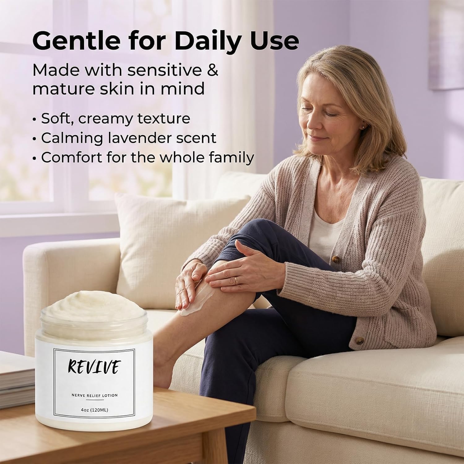 Revive Care Nerve Lotion, Revive Nerve Cream with Magnesium - Neuropathy Soothing Lotion with Menthol, Arnica & Aloe, Non-Greasy Fast Absorbing, for Hands & Feet, Back & Neck (1)