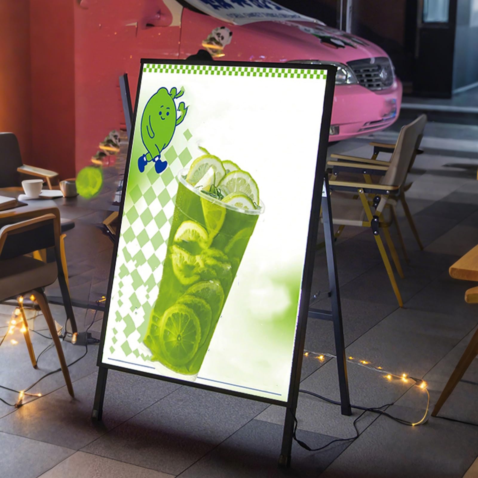 LED-Hintergrundbeleuchtetes Menübrett, Aluminiumschild für Restaurants und Kinos, winddichtes und stabiles Design