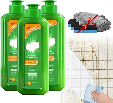 Jiimook Cleansing Milk,10.6 fl.oz Cleaning Milk House Cleaner,Multi Functional Effective Cleaning Milk for Household Kitchen to Heavy Oil Stains 3PCS