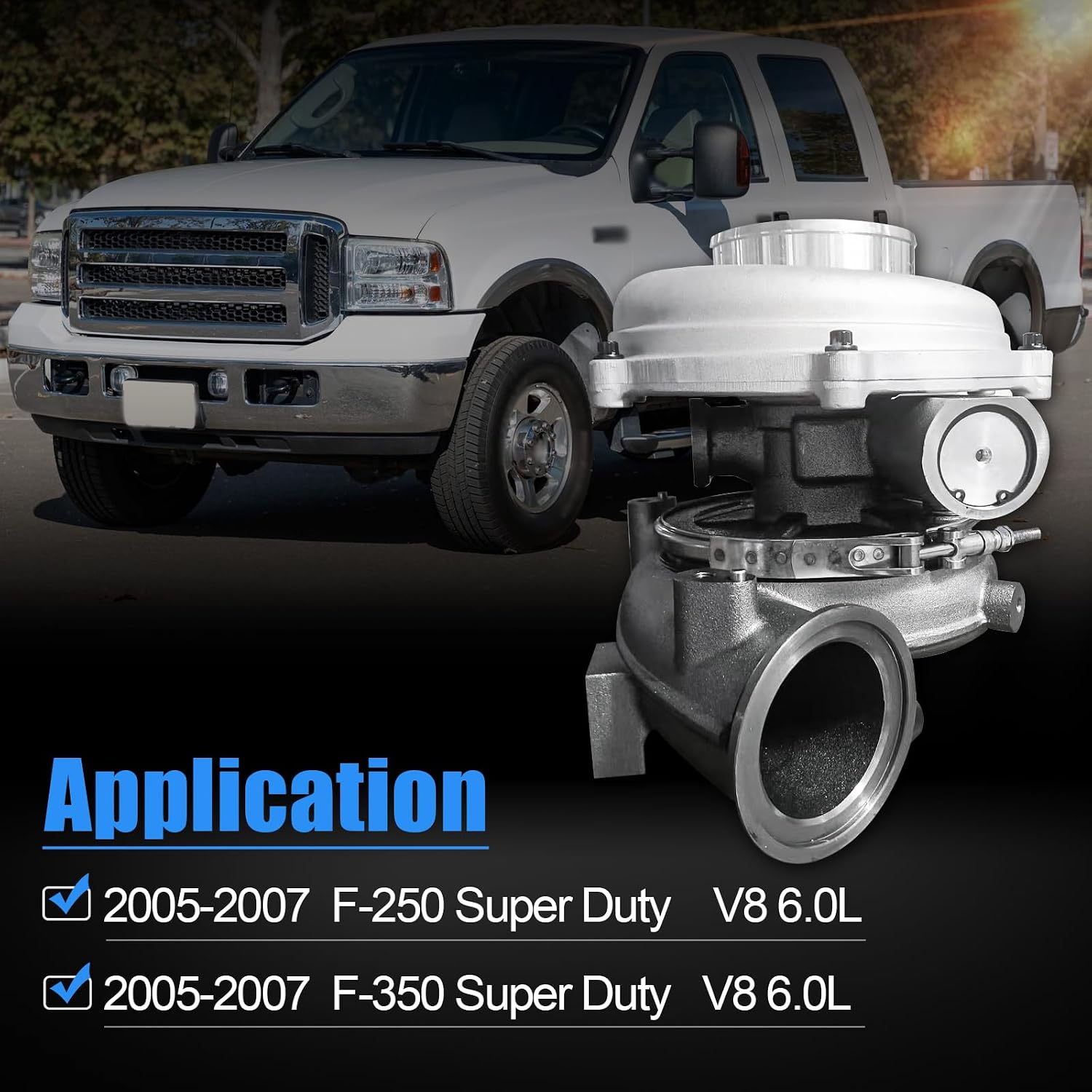 LUFT MEISTER GT3782VA Turbo Turbocharger With solenoid valve Fits for Ford F350 F250 for Super Duty 6.0L 2005 2006 2007, 1854593C94, 1854593C92, 1879413C91, 1854593C93