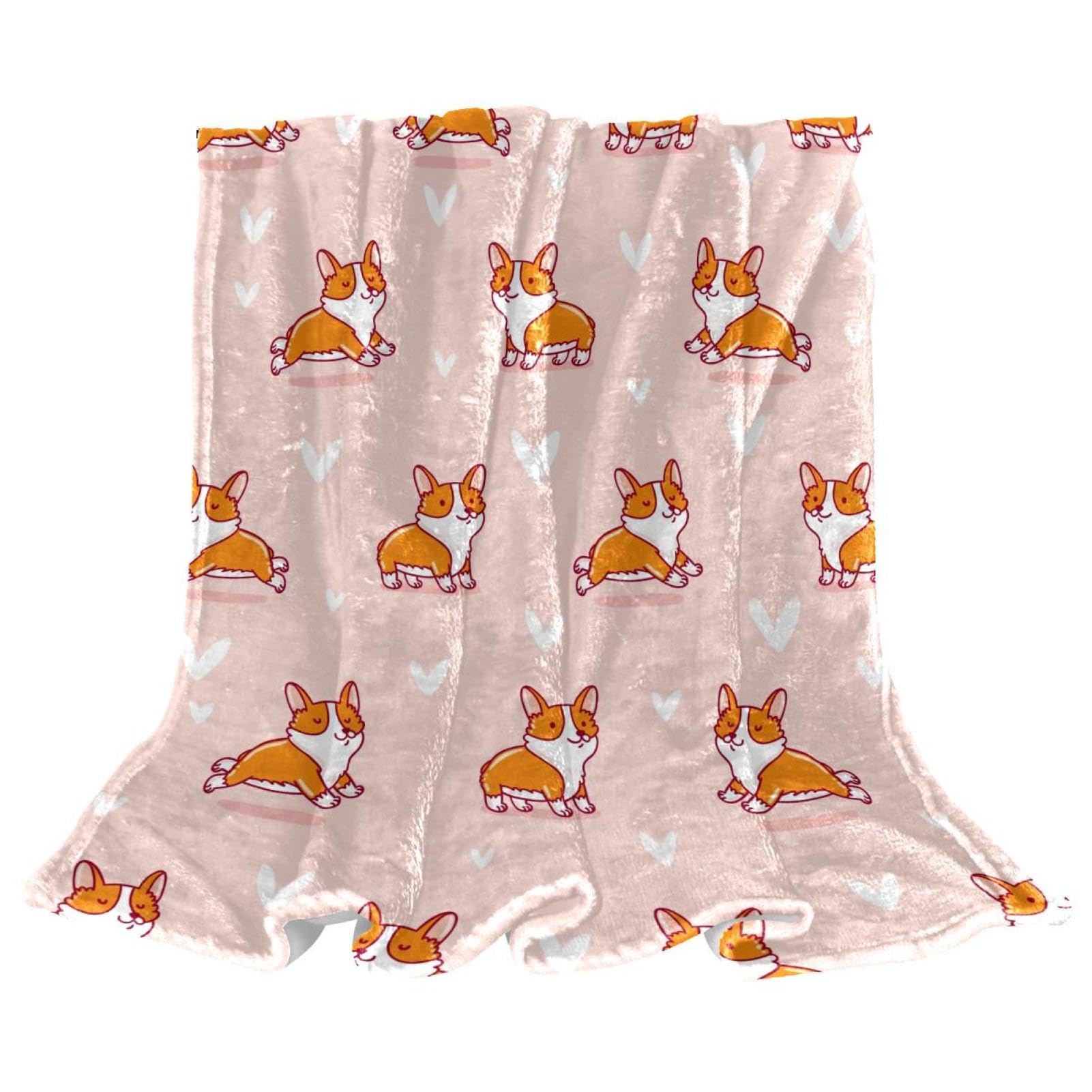 Couverture polaire chien pour canapé : plaid corgi mignon pour vos soirées cocooning
