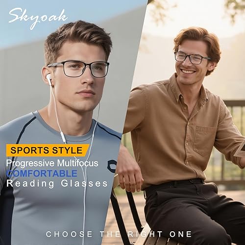 Miniatura 8 de Paquete de 2 lentes de lectura progresivos multienfoque duraderos para hombres, bloqueo de luz azul, lector de computadora, antifatiga ocular, marco