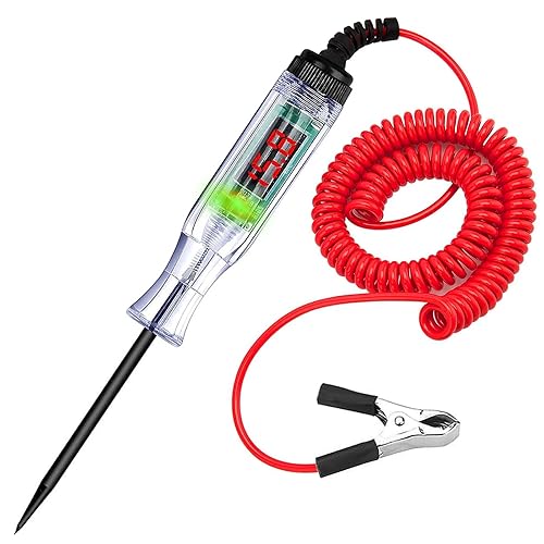 Miniatura 6 de Paquete de 2 luces de prueba automotriz, probador de circuito digital LED, DC 3V-48V Auto Eléctrico Probador Herramienta con Cable de Resorte