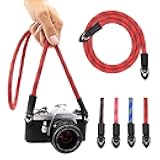 Eorefo Camera Strap Vintage 100cm Nylon Climbing Rope Camera Neck Shoulder Strap for Micro Single and DSLR Camera.(Red/Black)