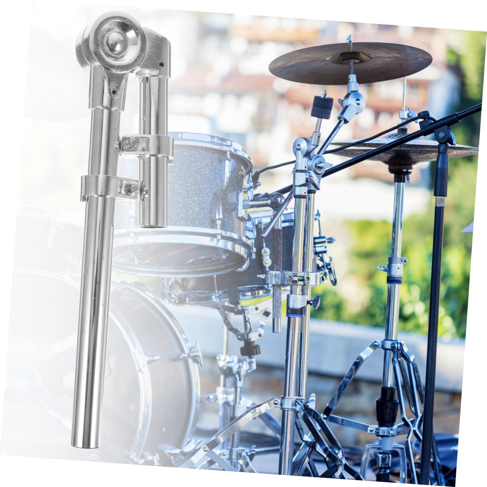 Support de Tom pour Batterie à Percussion en Métal Argenté, Stable et Facile à Utiliser, pour Fixation et Affichage D'instruments de Percussion