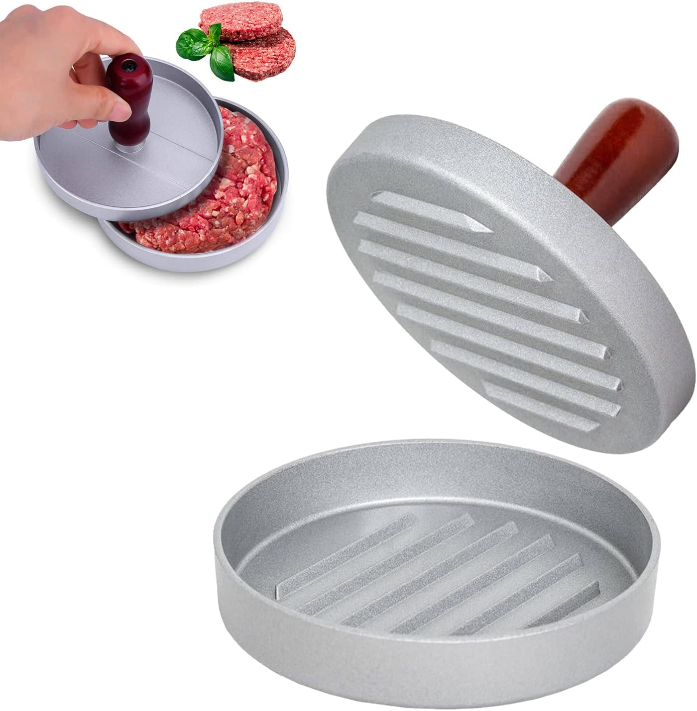 Burger Pattie Presse, Burgerpresse, Patty Presse, Burger Maker, Burger Press, Antihaft