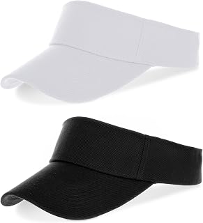 2 Pcs Visors for Women Men Sports Sun Visor Hats Cotton Tennis Golf Visor Hat UV Protection Summer Beach Baseball Cap