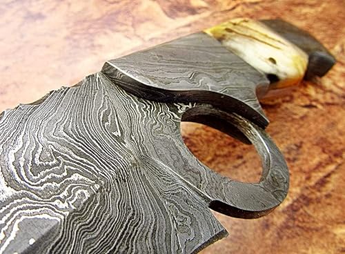 Miniatura 9 de Poshland RG-44 Cuchillo de caza de acero de Damasco hecho a mano - Mango magnífico