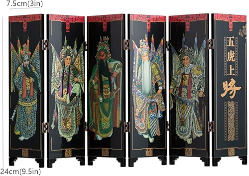 Miniatura 19 de TJ Global Mini arte chino tradicional de 6 paneles de 9.5 pulgadas de alto para decoración del hogar, lacado decorativo, decoración del hogar, laca,