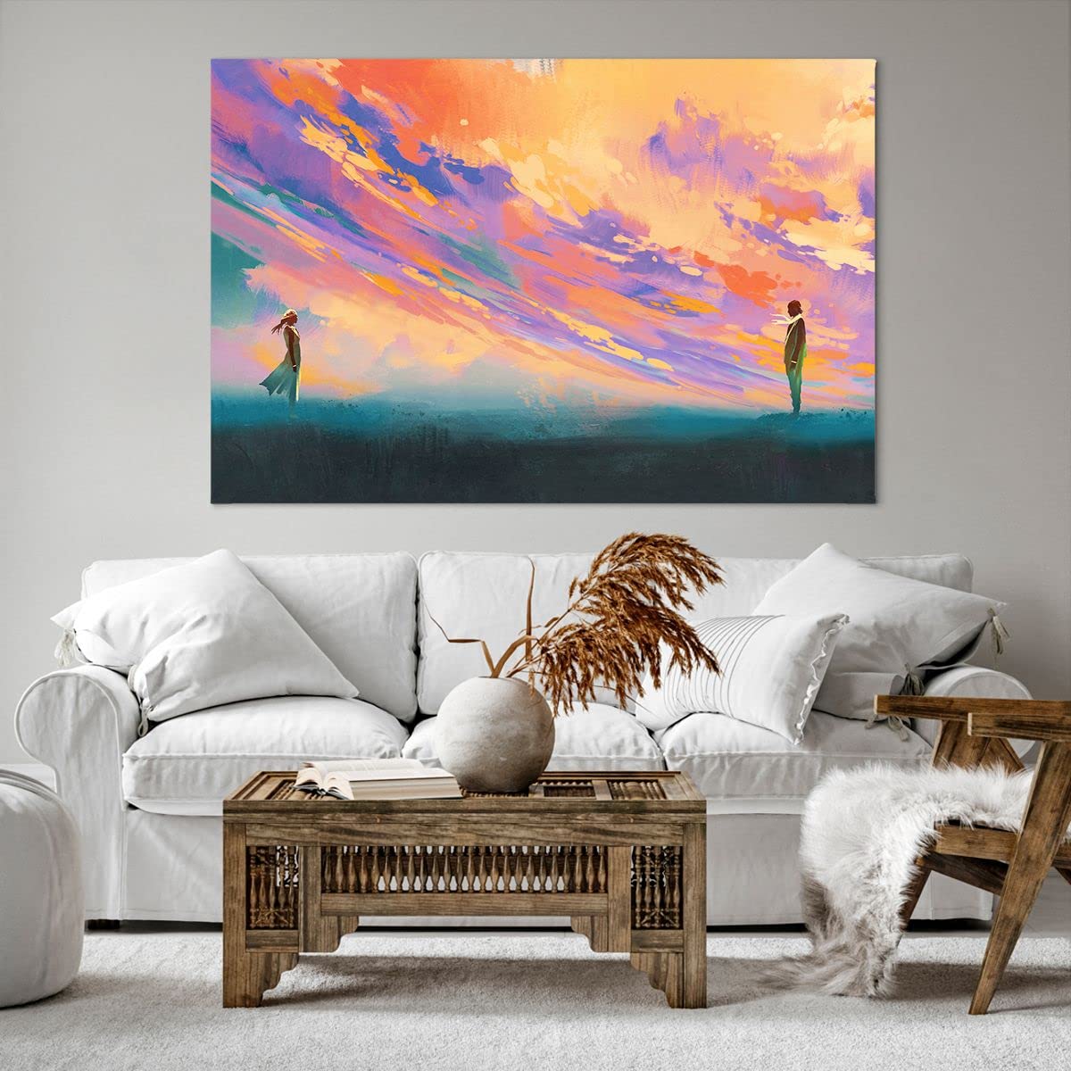 Impression Sur Toile ARTTOR 120x80cm – Abstrait 3D Rouge – Déco Murale