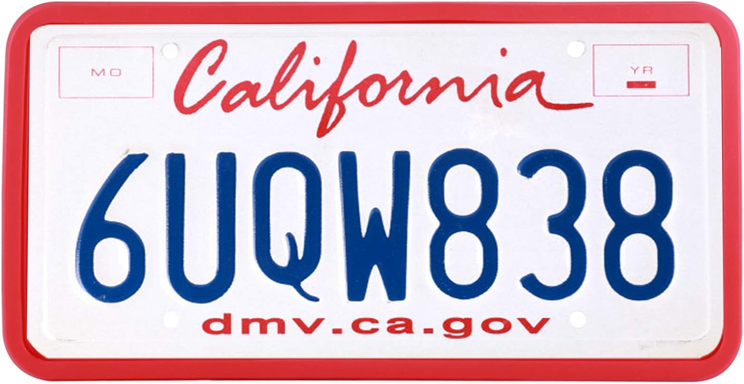 BLVD-LPF OBEY YOUR LUXURY Silicone License Plate Frame with Patented Design | Rattle-Proof, Weather-Proof, Rust-Proof Silicone License Plate Holder Compatible for All Car | Red
