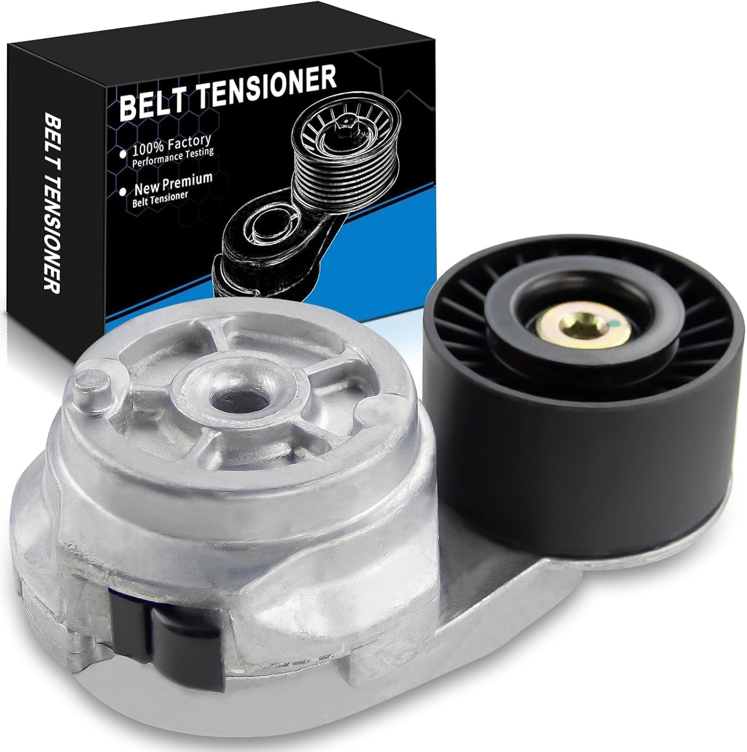 Belt Tensioner Assembly with Pulley for:-Dodge for:-Ram 2500 3500, 2003 2004 2005 2006 2007 2008 2009 2010 2011 2012 2013 2014 2015 2016 2017 2018 2019-2023, 5.9L 6.7L L6 OE# 38285 3947574