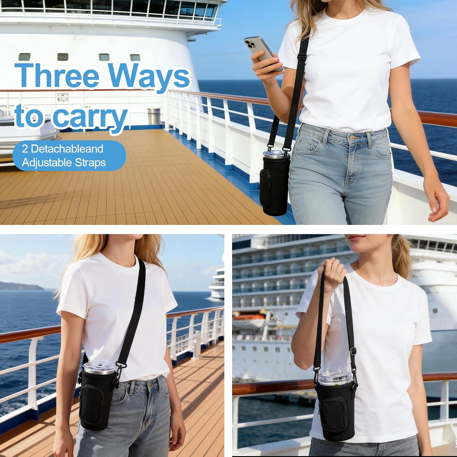 Engorgio Cruise Essentials 2026，Hands‑Free Cup Holder，1Pack Neoprene Drink Sling, Cruise Ship Essentials Cup Sling Cruise Essentials image 5