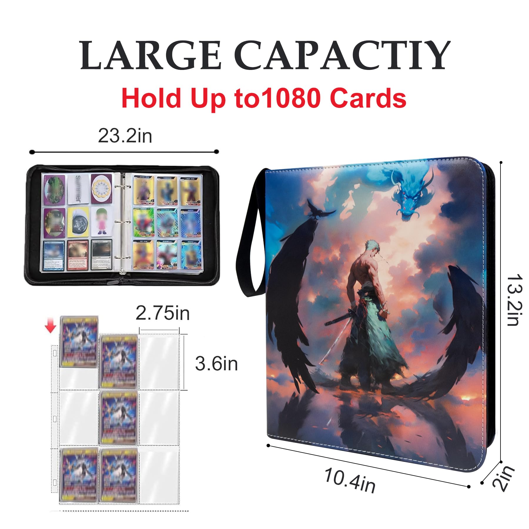 Amazon.com: Trading Card Binder for One Piece Zoro Cards,9 Pocket