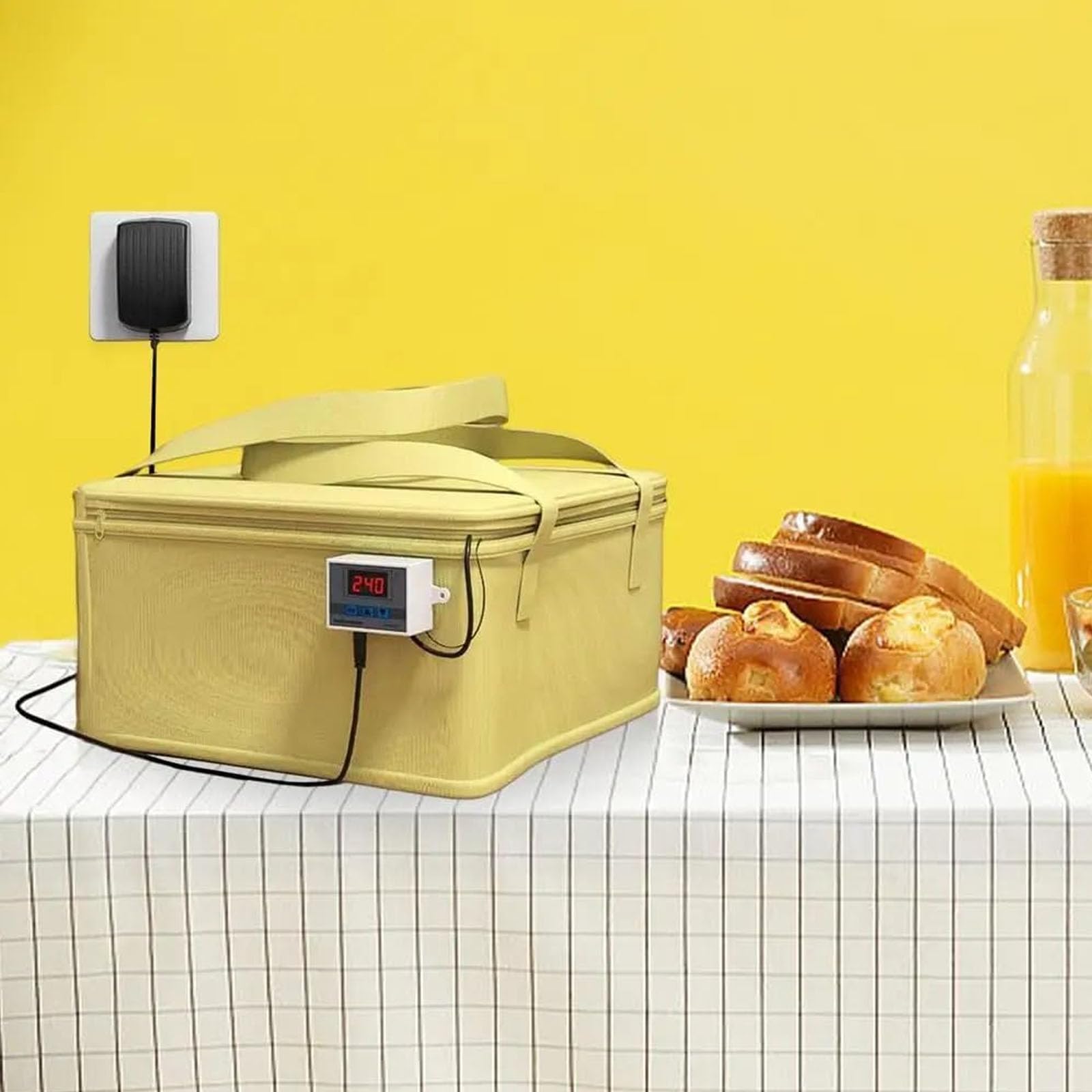 JOSBY Fermentadora Versátil, Caja Aislante para Fermentación, con Control Preciso De Temperatura Y Caja De Fermentación Plegable con Aislamiento Térmico, para Hornear En Casa Masa Madre Yellow