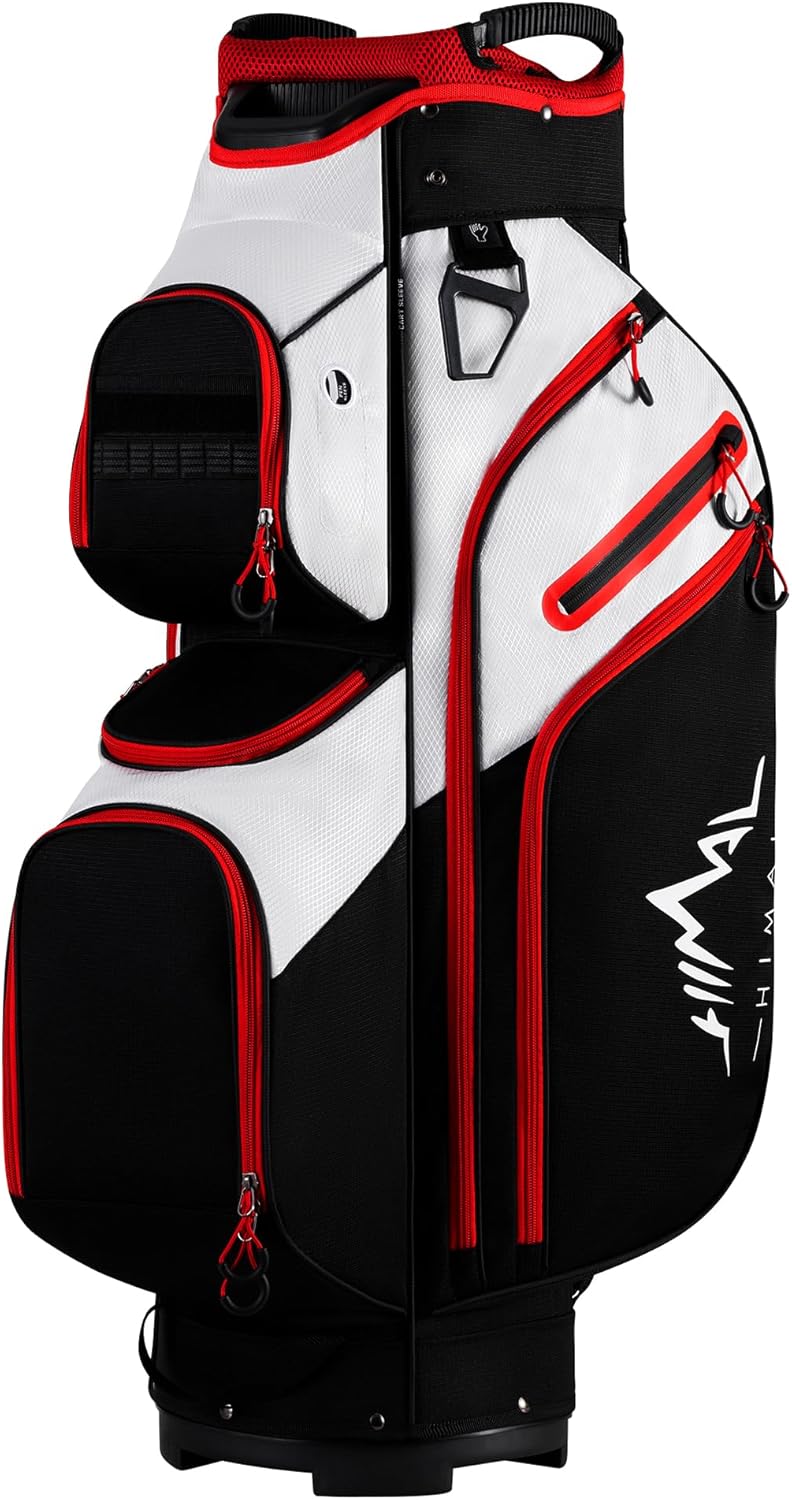 UNIHIMAL Golf Cart Bag: 15-Way Divider Top, Rain Cover, Handles & Insulated Storage - Durable Organizer