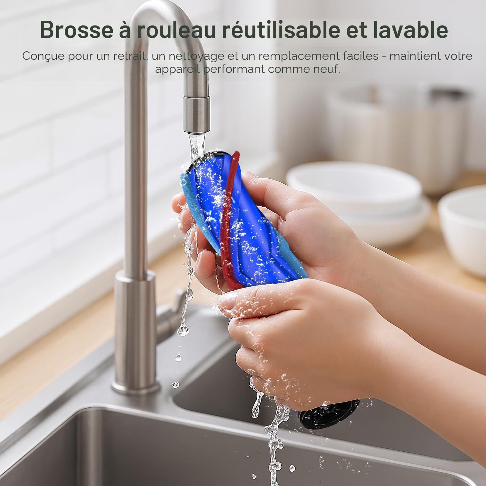 EVARY Pièces de Rechange pour brosses compatibles avec Dyson V7 V8 V10 V11 V15, Brosse de Sol, tête de Brosse remplaçable avec Accessoire à entraînement Direct, pour parquet, sols durs et Tapis