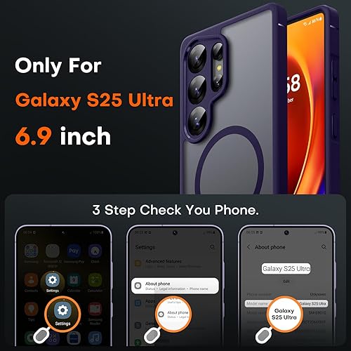 Vista 177 de Funda TOCOL [Paquete de 1+2] diseñada para Samsung Galaxy S22 Ultra, con 2 protectores de lente de cámara, parte trasera dura mate translúcida