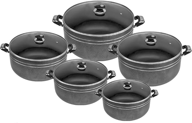 Una Non-stick 5pc Stockpot Set with Lids 28-36cm