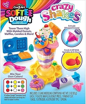 Cra-Z-Art Softee Dough Donut Shop Playset, Modeling Dough Play Toy for Kids Ages 3 Years and Up