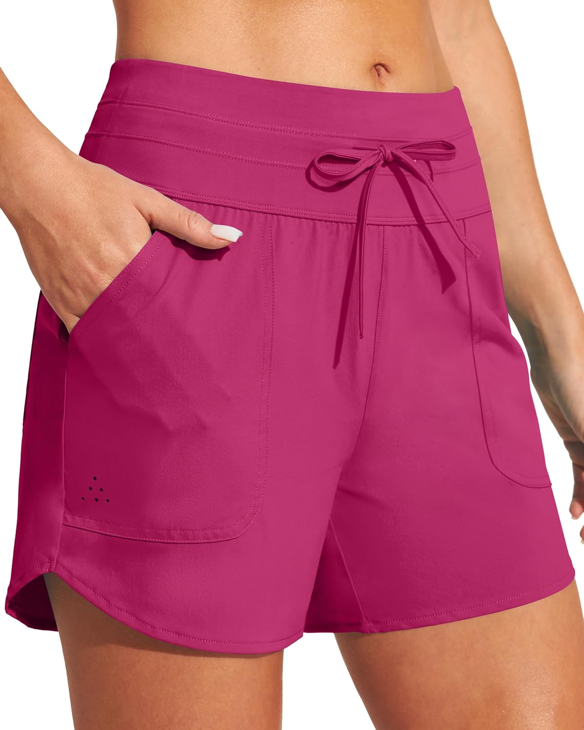 IUGA Womens 5" Swim Board Shorts Stretchy High Waisted Beach Shorts for Women Quick Dry UPF 50+ Swimsuit Bottoms with Liner