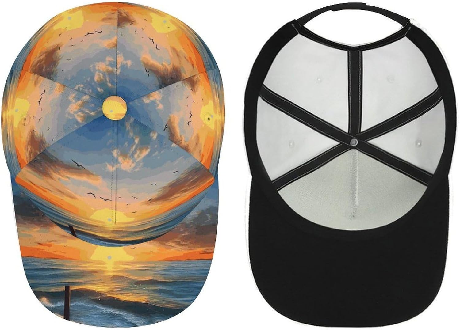 Personalized Sunset Sea Baseball Cap for Men Women Adjustable Trucker Caps Casual Golf Dad Hat image 3