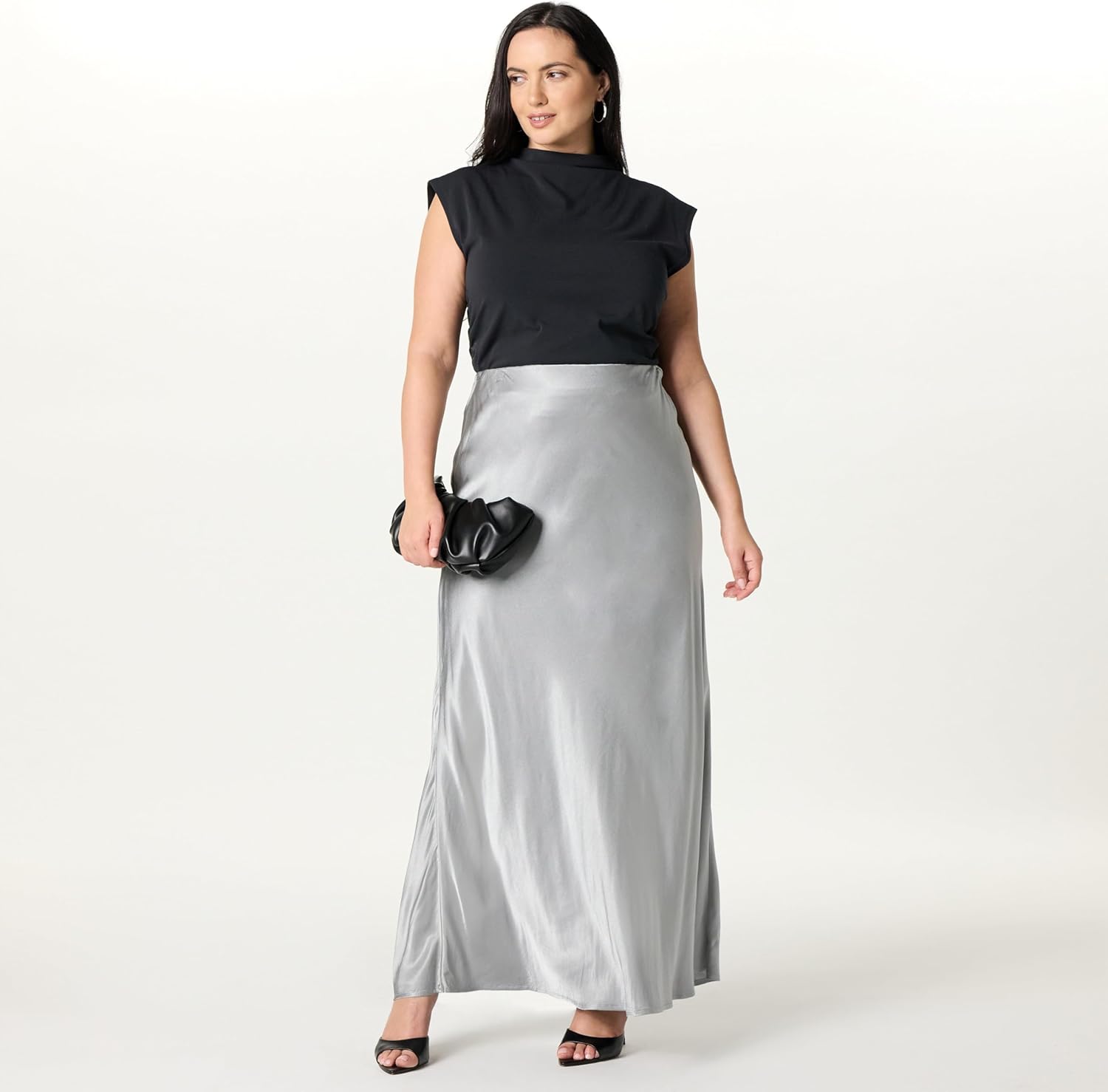 The Drop womens Alya Silky Slip Maxi Skirt