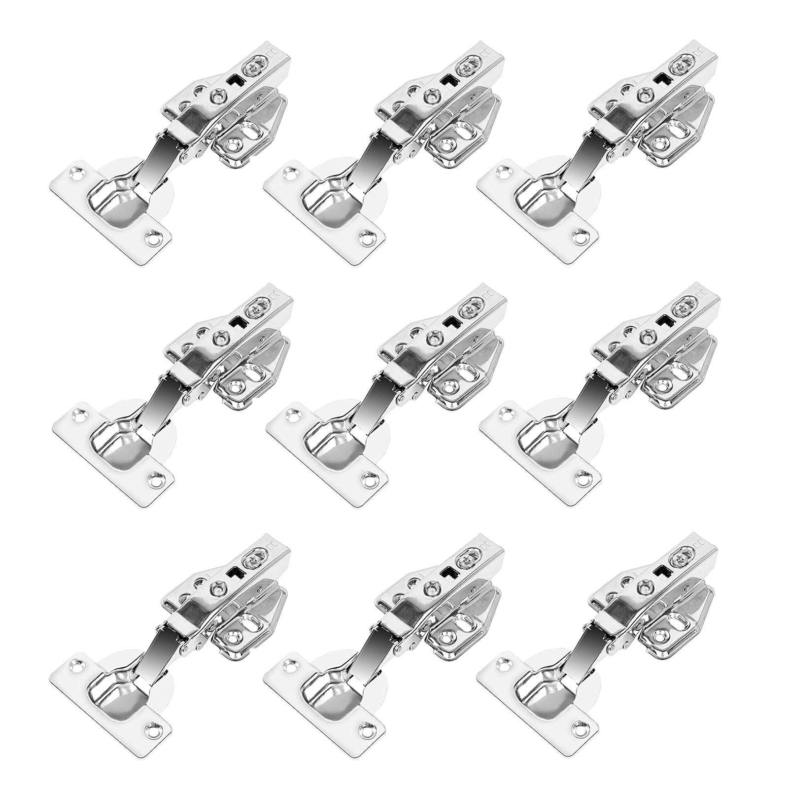 10 Pcs Cabinet Hinges, Soft Close Kitchen Door, Mute Hydraulic Hinge Rustproof and Corrosion Resistant for Bathroom Wardrobe,Straight Bend