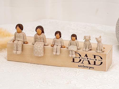 Miniatura 3 de KERAOO Figuras combinadas personalizadas para elegir tu familia, figura esculpida pintada a mano, escultura de resina para papá, regalos de