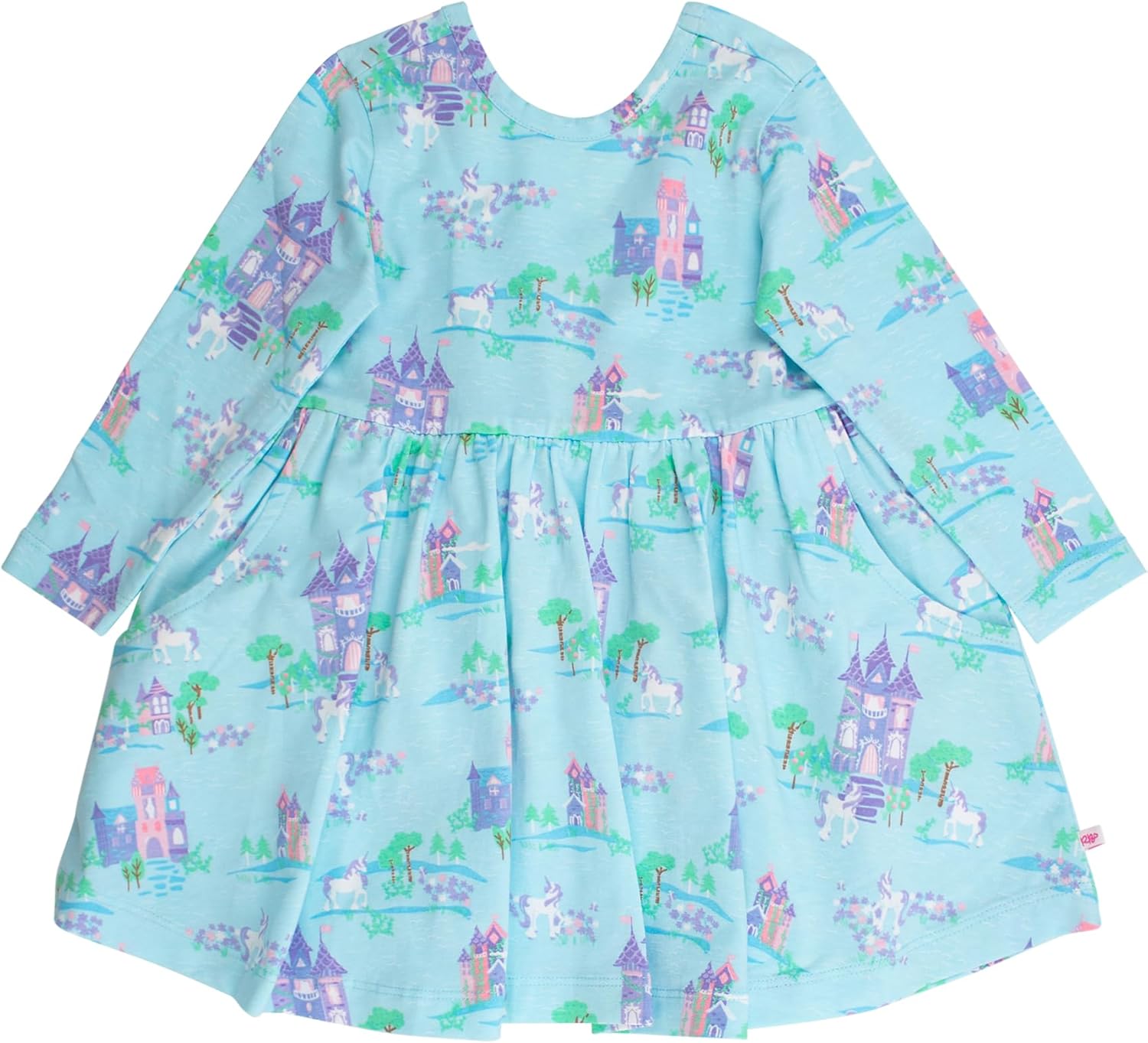 RuffleButts Baby/Toddler Girls Knit Long Sleeve Twirl Dress with Pockets