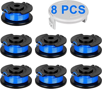 8 Pcs Weed Wacker String Replacement for Ryobi ONE+ 18v, 24v, 40v Weed Eater, AC14RL3A String Trimmer Refill, Spool Replacement for Ryobi Edger (7 Spools, 1 Caps)