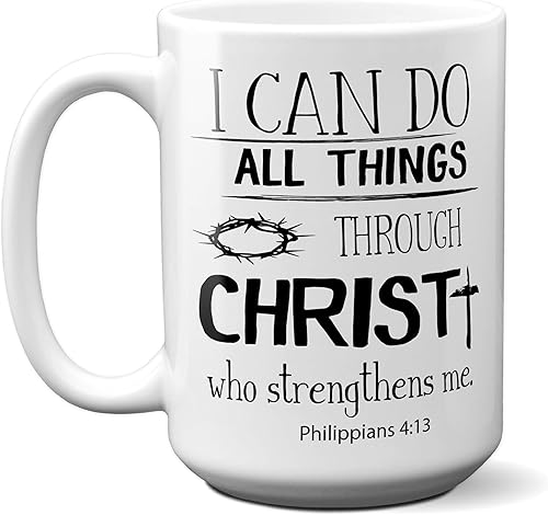 Miniatura 2 de Taza de café con texto en inglés "I Can Do All Things Through Christ", taza de té, chocolate caliente, de cerámica, idea de regalo de fe cristiana