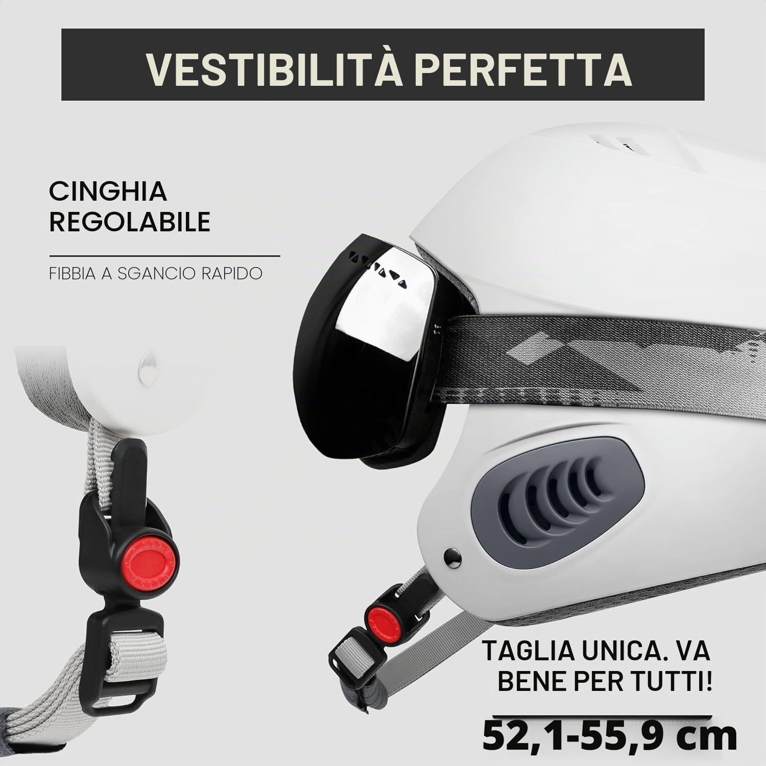 Westt Casco sci unisex uomo e donna, casco snowboard freeride e sci alpinismo, leggero, traspirante e ventilato, bianco, taglia unica 56-58 cm