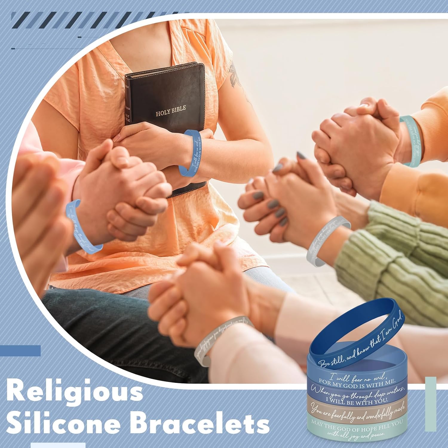 Bible Verses Bracelets Bulk Scripture Silicone Wristbands Inspirational Motivational Quote Rubber Wristbands Christian Bracelets for Easter Carnival Party Favors - Image 5