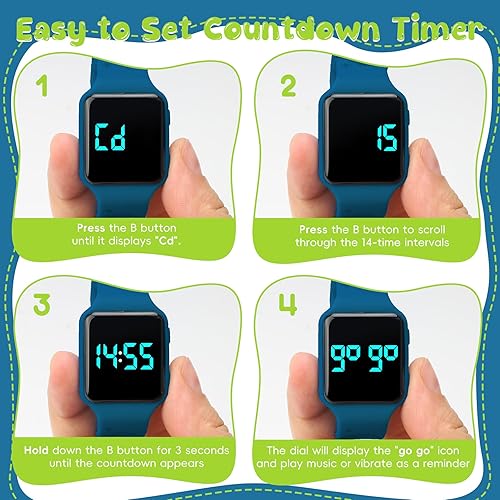 Vista 14 de NN BEN NEVIS Potty Training Watch, Digital Toddler Watch with Countdown/Music/Alarm Clocks/Vibration Reminder and Waterproof, Remind Toddler to Go