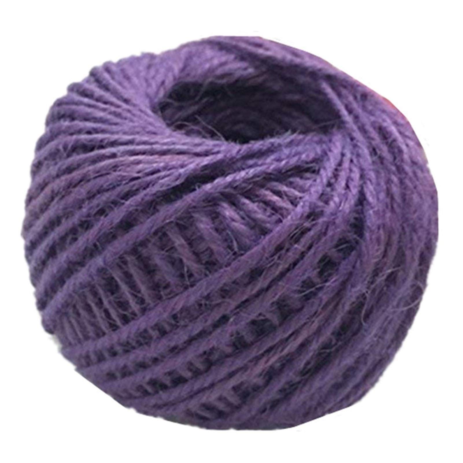 Zkenshan-Natural Jute Twine 50M Natural Burlap Hessian Jute Twine Cord Hemp Rope 2mm Packing String Wedding Decoration, Natural Jute Fiber (Color : 7)