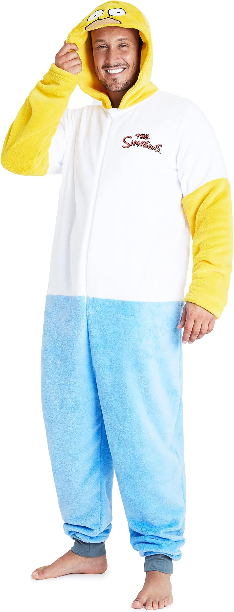 The SimpsonsOnesies for Men, Fleece Adult Onesie, Funny Homer Simpson Pyjamas