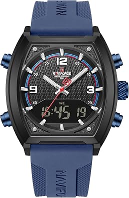 NAVIFORCE Mens Watches Multifunctional Dual Display Waterproof Wristwatch Fashion Business Gift Watch for Men Stylish Durable Timepiece