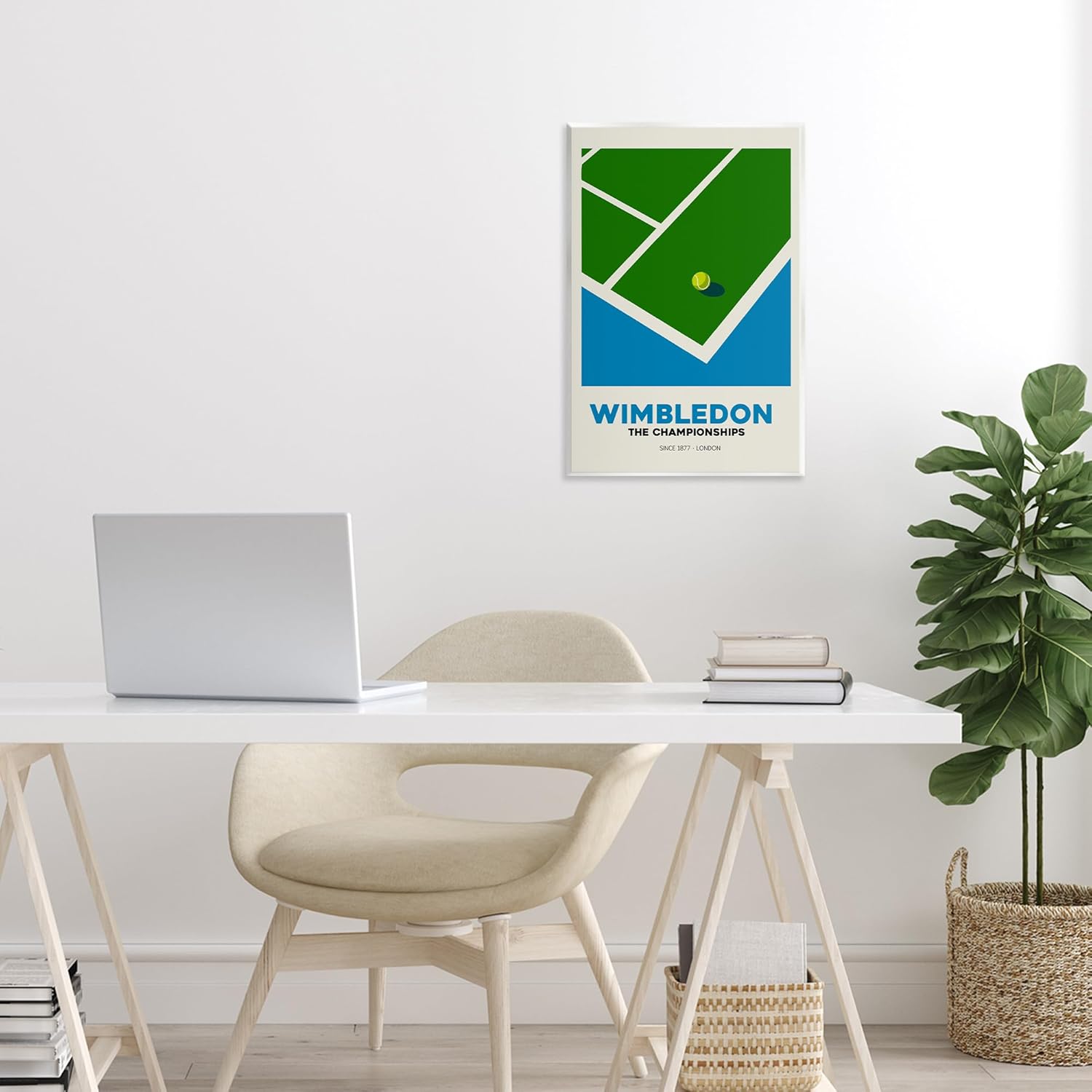 Stupell Industries 'Wimbledon Tennis Court', Wall Plaque Art, 10 x 15 Inches, Easy to Hang and Sturdy, Made in USA, by Andreas Magnusson