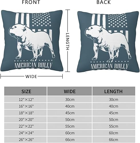 Miniatura 3 de SEAEAGLE American Flag Bully Throw Pillow Cover Double Sided Plush Decorative Cushion Pillowcase for Couch Sofa