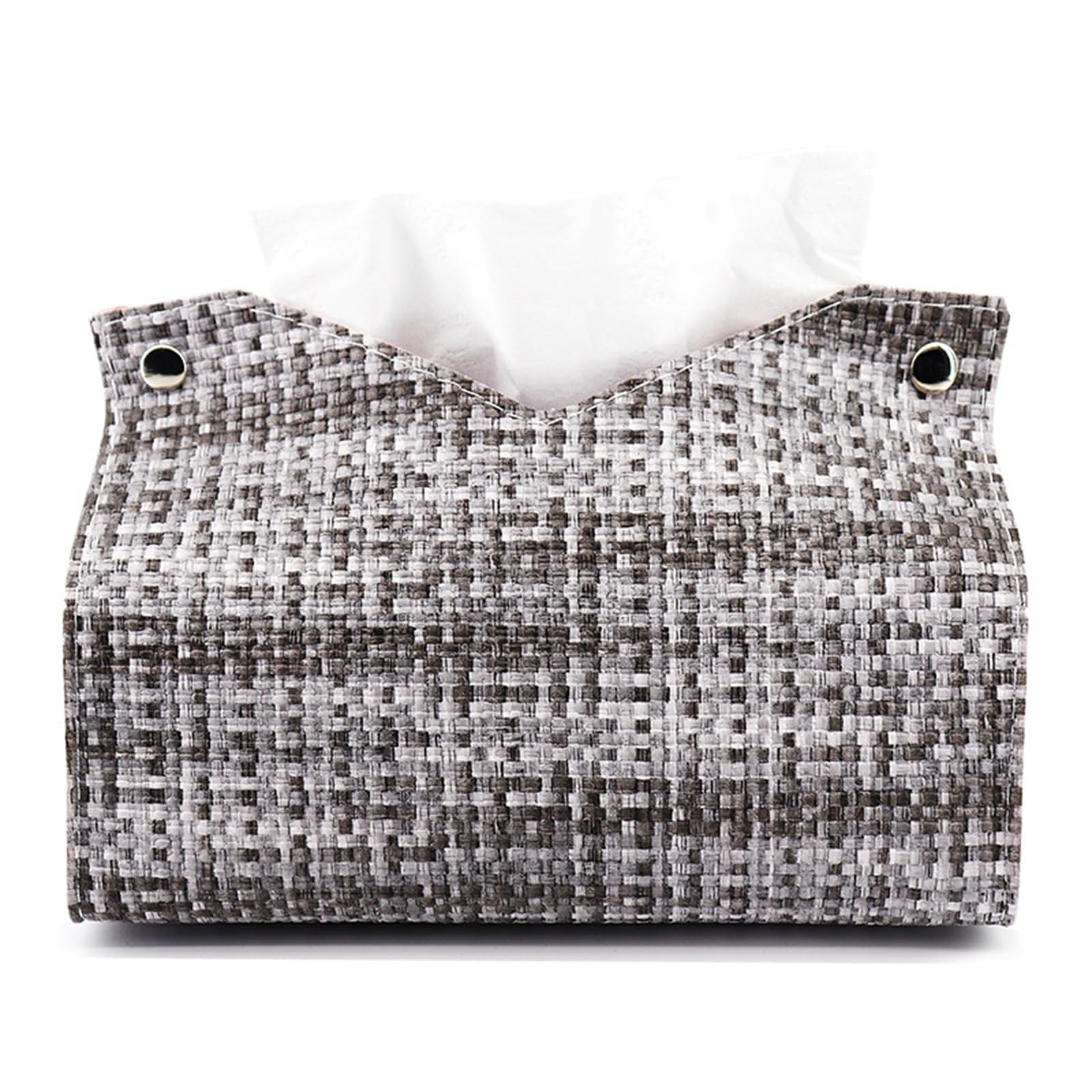 Jazuaiao Facial Tissue Dispenser Box Paper Cover Countertop Napkins Storage Organizer Unique Paper Holder Home PU Woven Container Home Tissue Boxes