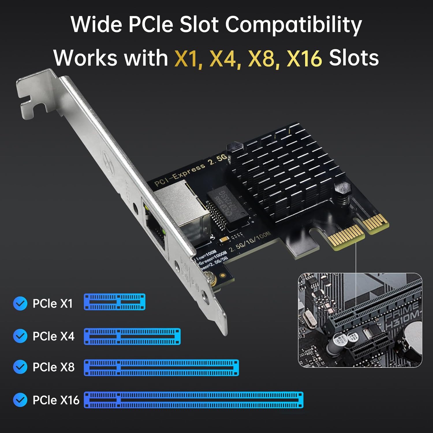 2.5Gb PCIe Network Card with Intel I226-V Chip, 2500M/1000M/100M Network Adapter NIC, PCIe 3.1 X1, PCI Express Gigabit Ethernet Card for Windows 10/11, Linux Kernel 5.16.18/RHEL8.6, VMware ESXi8.0 - Image 5