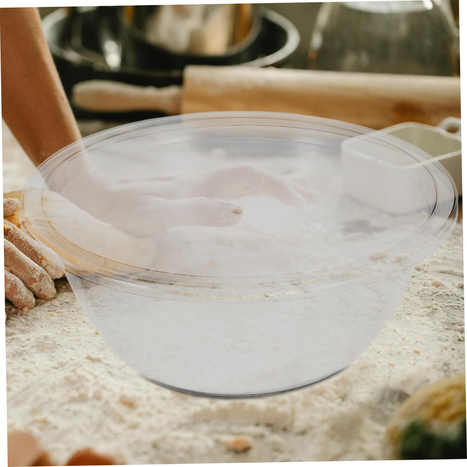 Gatuida Ciotola da Impasto con Coperchio, Plastica, Profonda, Grande