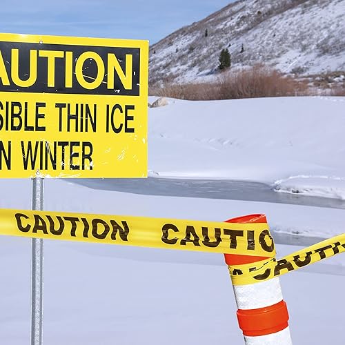 Miniatura 2 de Goldblatt Cinta de precaución, paquete de 2 rollos de cinta de precaución amarilla, 3 pulgadas x 1000 pies, cinta de seguridad de advertencia con