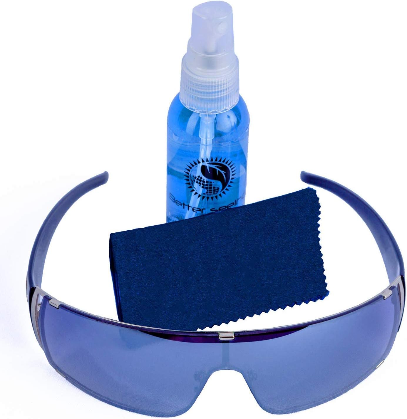 Better Seeing Eyeglass Cleaner Kit - w/Microfiber Cleaning Cloth & Glasses Cleaner Solution for Streak-Free, One-Wipe Shine - Ammonia-Free Fast Eyeglasses Cleaning