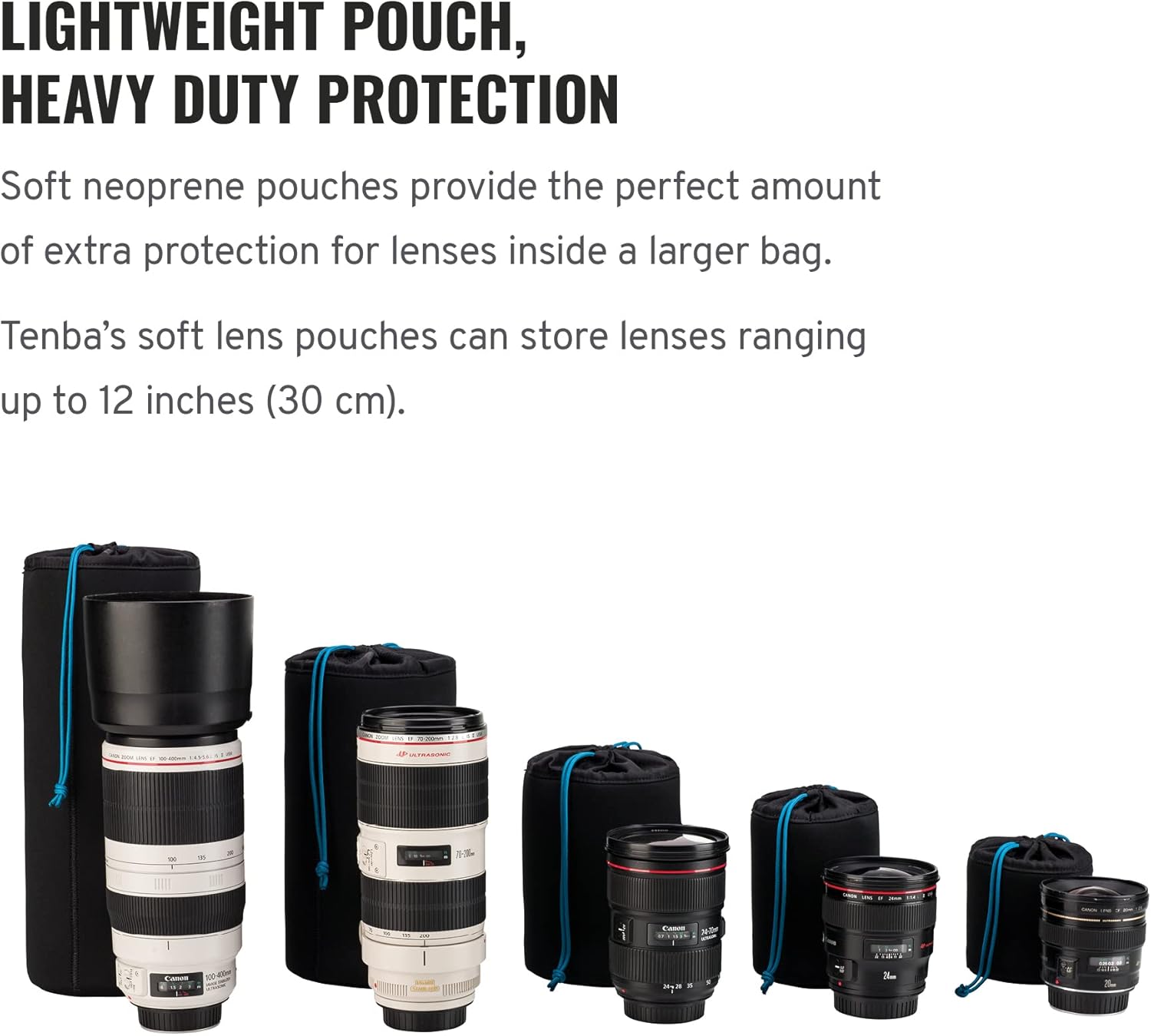 Tenba Tools Soft Lens Pouch 12x5 in. (30x13 cm) — Black (636-355)