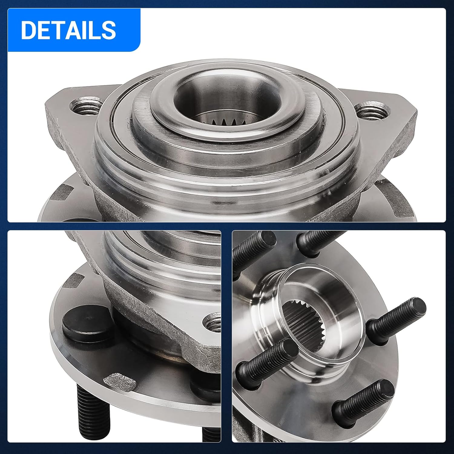 Autoround 513138 Front Wheel Bearing and Hub Assembly Compatible with Dodge Stratus 1995-2006, Chrysler Sebring 1996-2006 Cirrus 1995-2000, Plymouth Breeze 1996-2000, 5-Lug Non-ABS