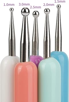 5 Pcs Pattern Tracing Stylus, Ball Embossing Stylus for Transfer Paper, Tracing Tools for Drawing, Embossing Tools for Paper, Art Dotting Tools for Nail Art, Ball Tip Clay Tools Sculpting Stylus
